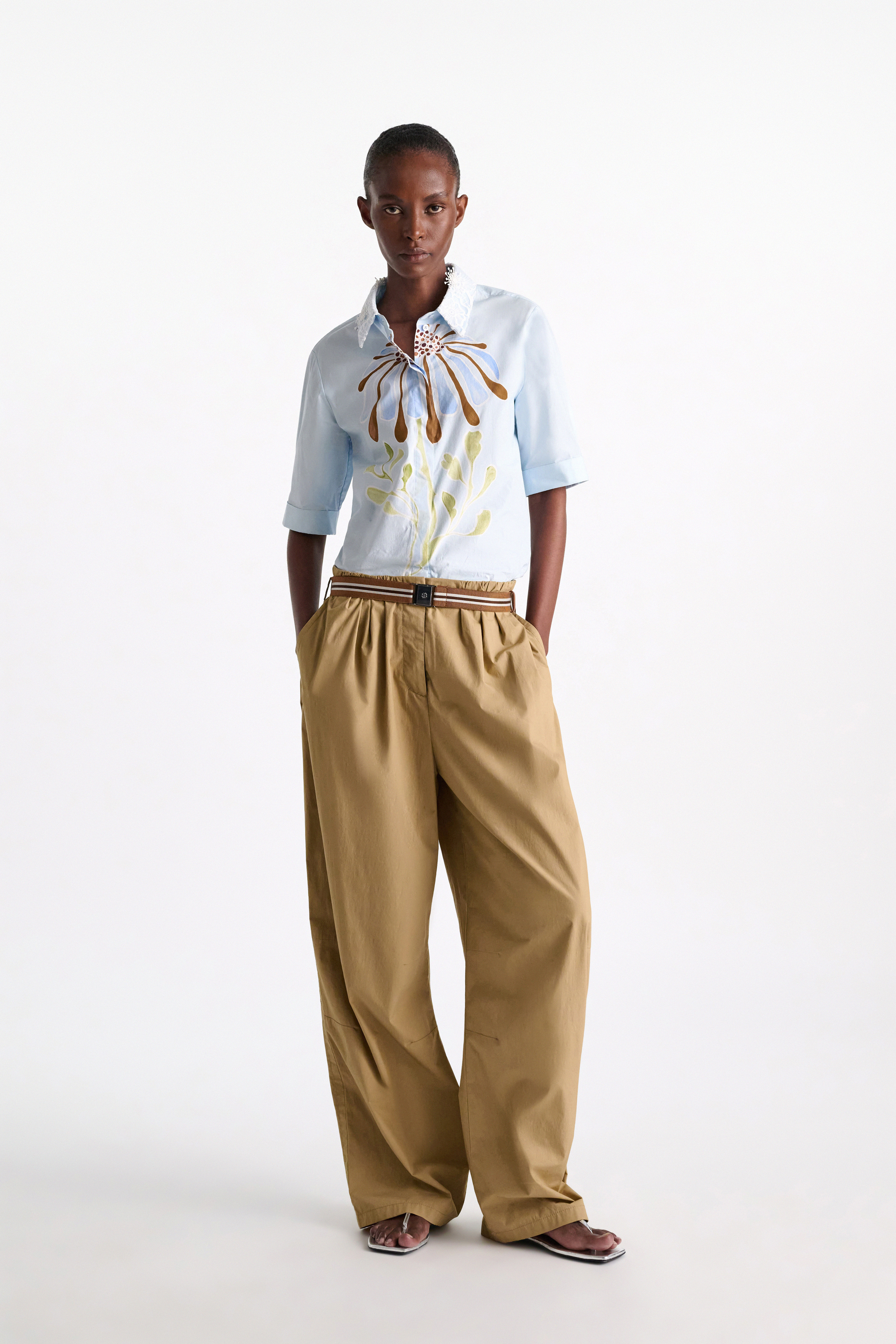 Dorothee Schumacher Printed cotton poplin blouse dream flower blue